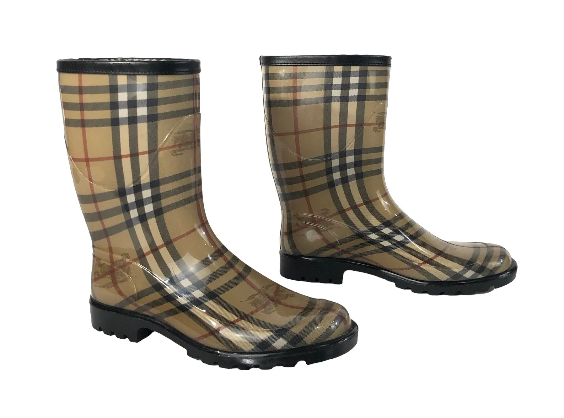 Haymarket Pattern Rubber Rain Boots | Size US 9 - IT 40