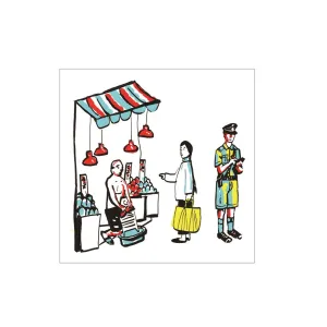 Hong Kong Scenes Greeting Card, Street Markets