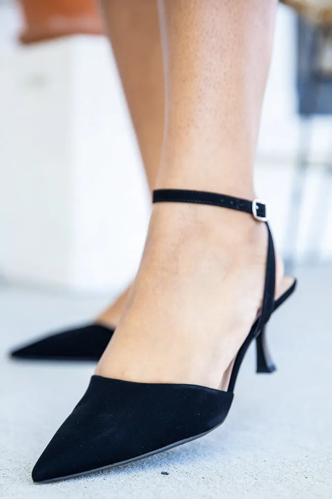 Julianna Black Pointed Close Toe Heels FINAL SALE