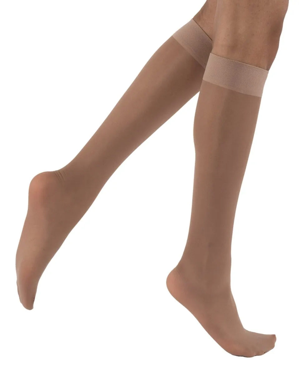 Juzo Naturally Sheer Compression Knee Highs Closed Toe 15-20 mmHg