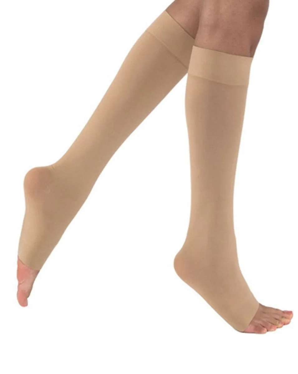 Juzo Naturally Sheer Compression Knee Highs Open Toe 15-20 mmHg