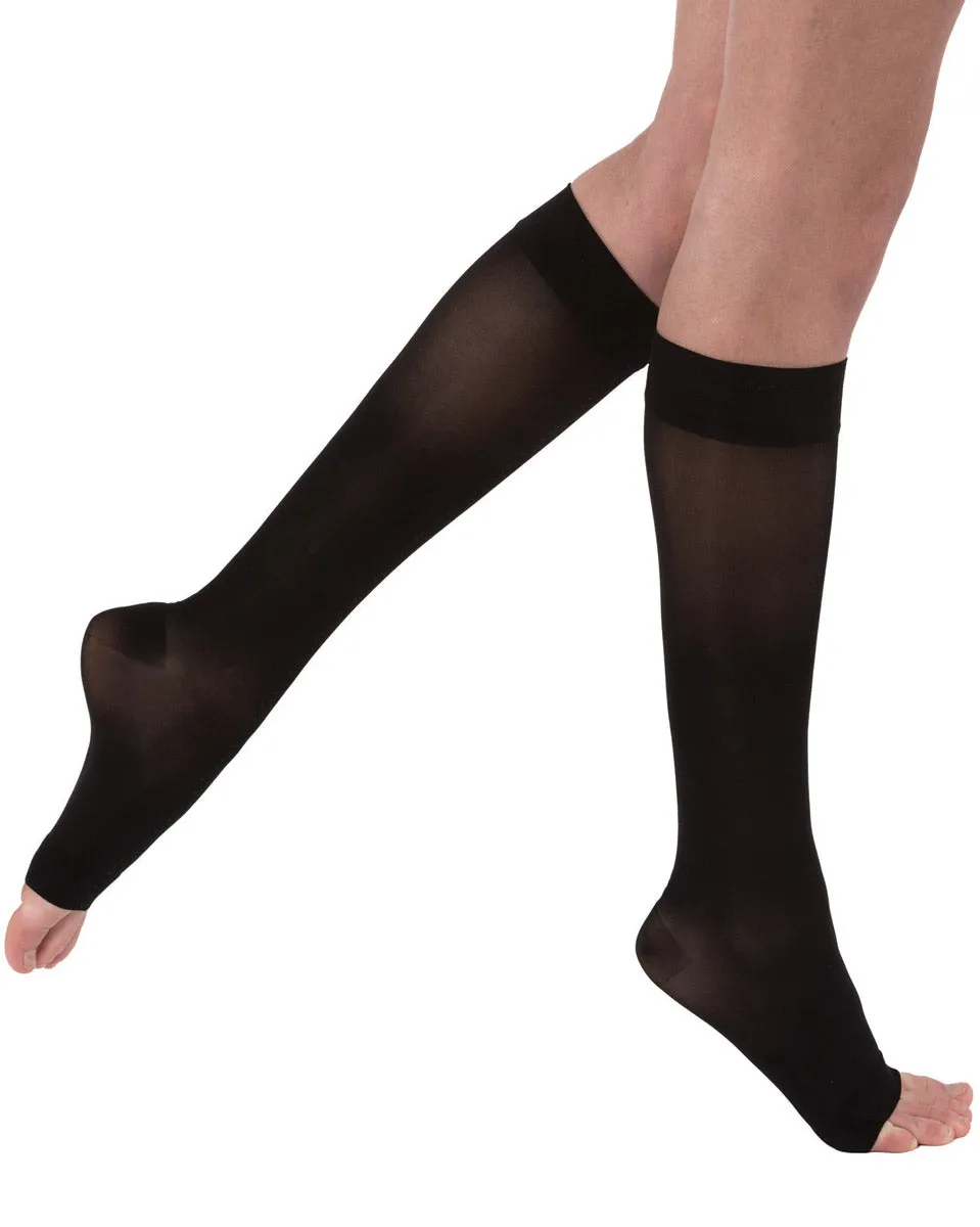 Juzo Naturally Sheer Compression Knee Highs Open Toe 15-20 mmHg