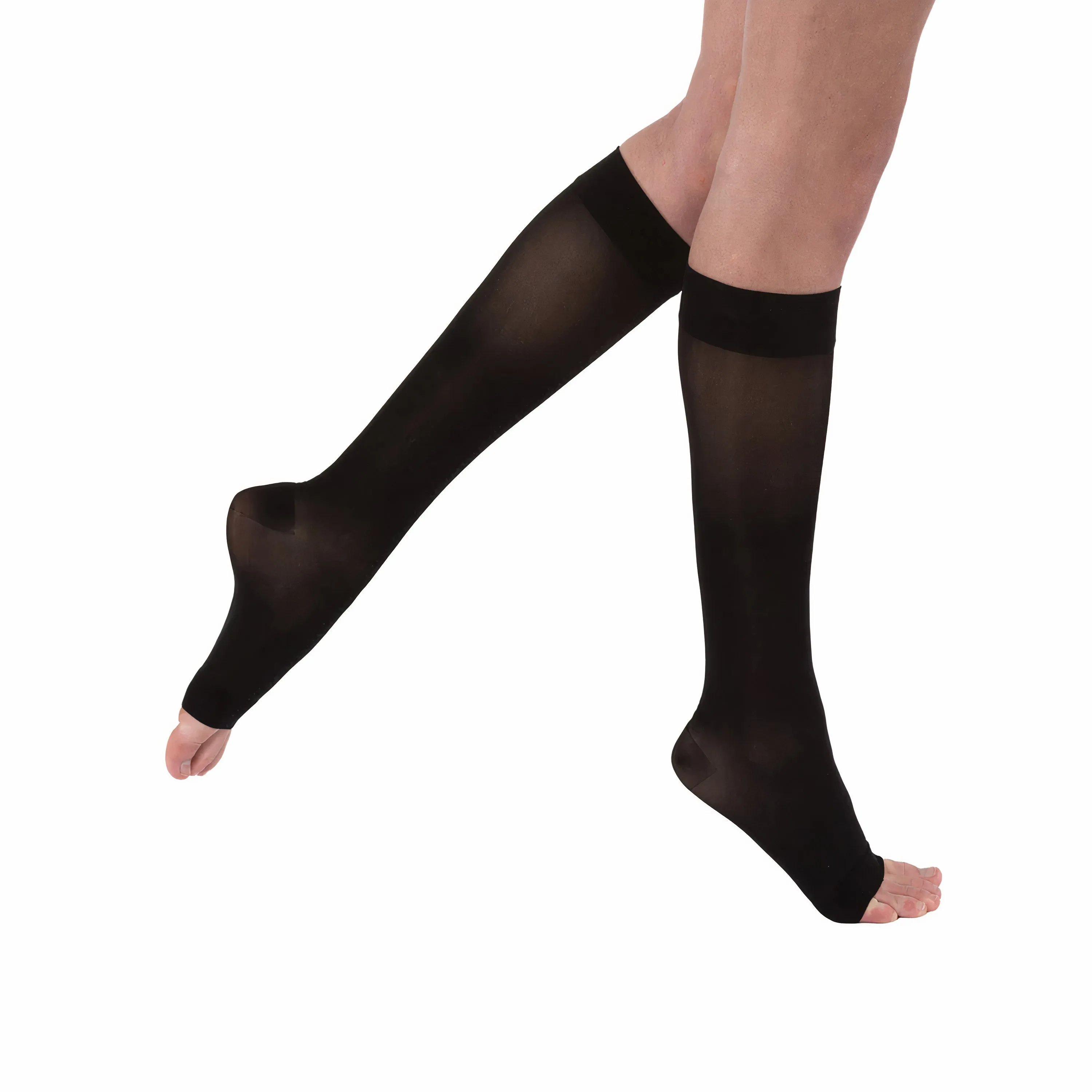 Juzo Naturally Sheer Compression Stockings, 15-20 mmHg, Knee High, Open Toe