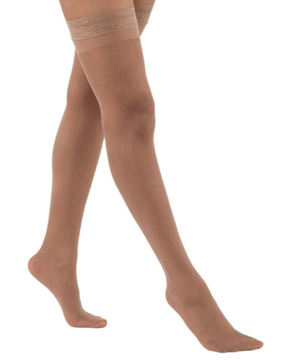 Juzo Naturally Sheer Compression Thigh Highs Closed Toe 15-20 mmHg