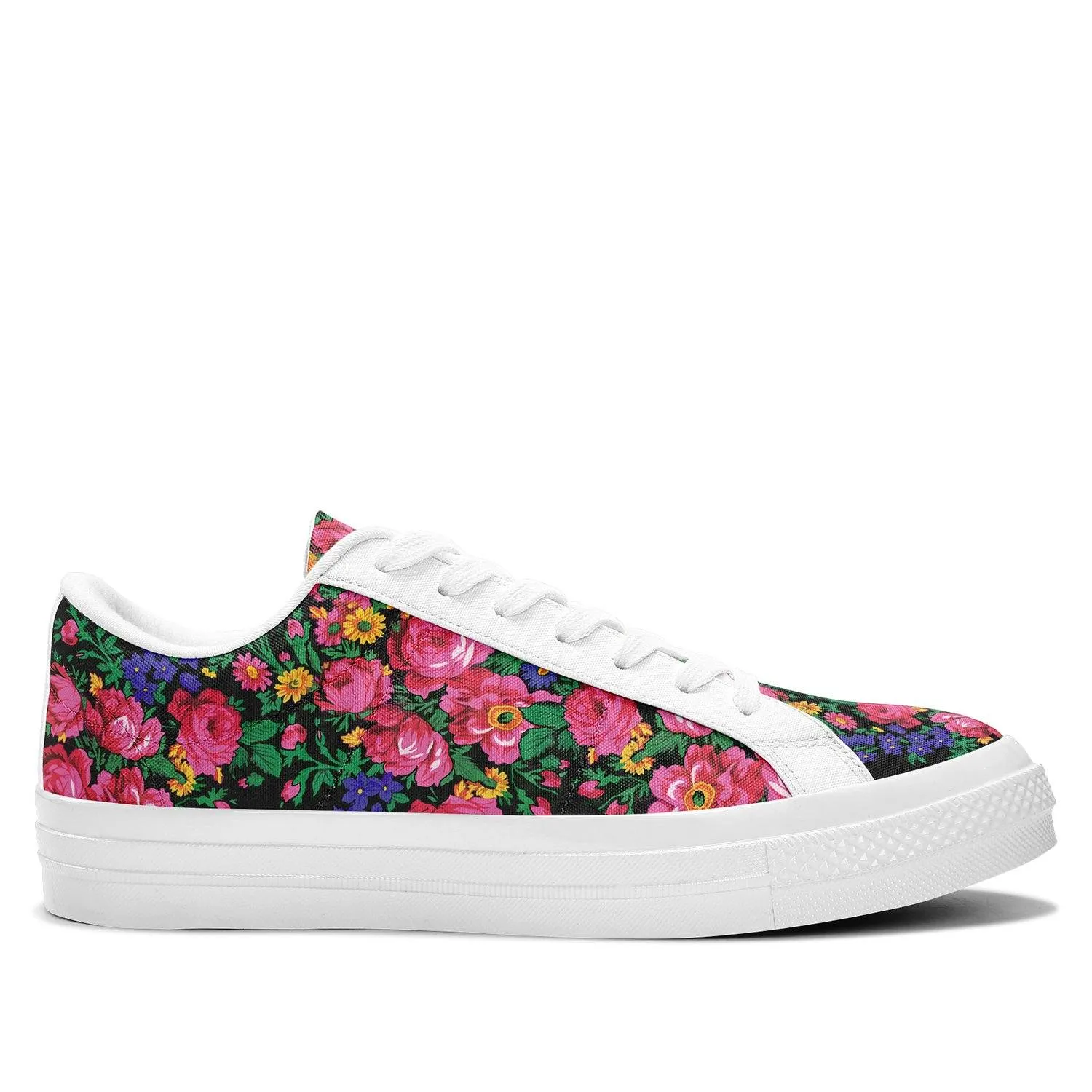 Kokum's Revenge - Black Aapisi Low Top Canvas Shoes White Sole