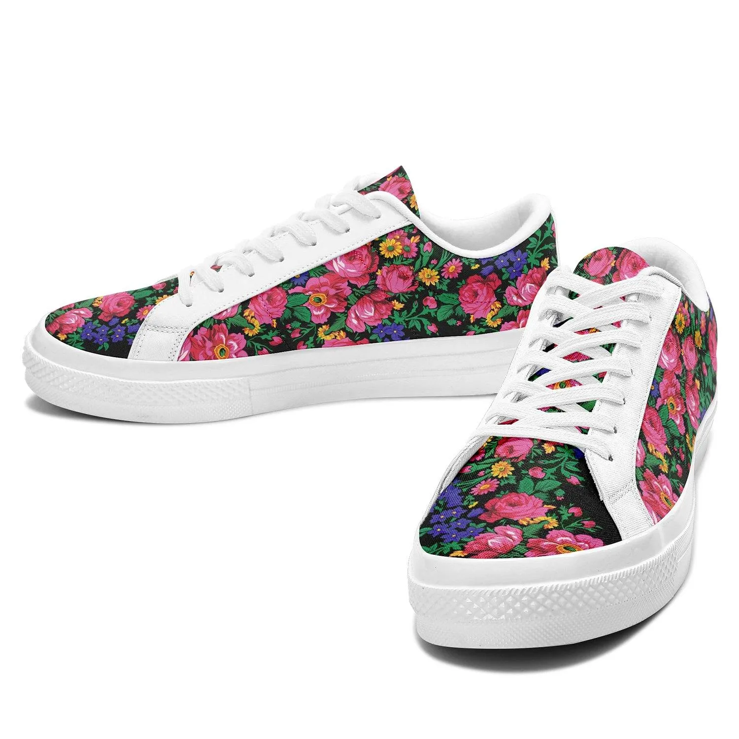 Kokum's Revenge - Black Aapisi Low Top Canvas Shoes White Sole