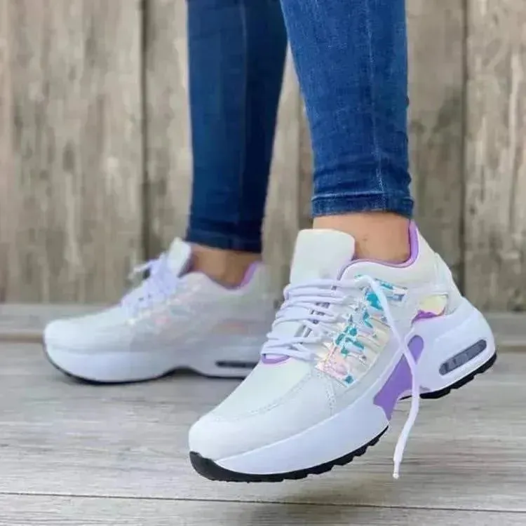 Lace Up Sneakers Women Wedge Heel Running Sports Sneakers Shoes for Women.