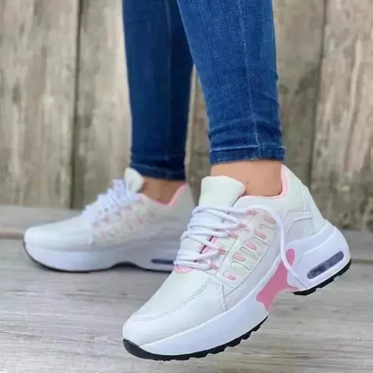 Lace Up Sneakers Women Wedge Heel Running Sports Sneakers Shoes for Women.