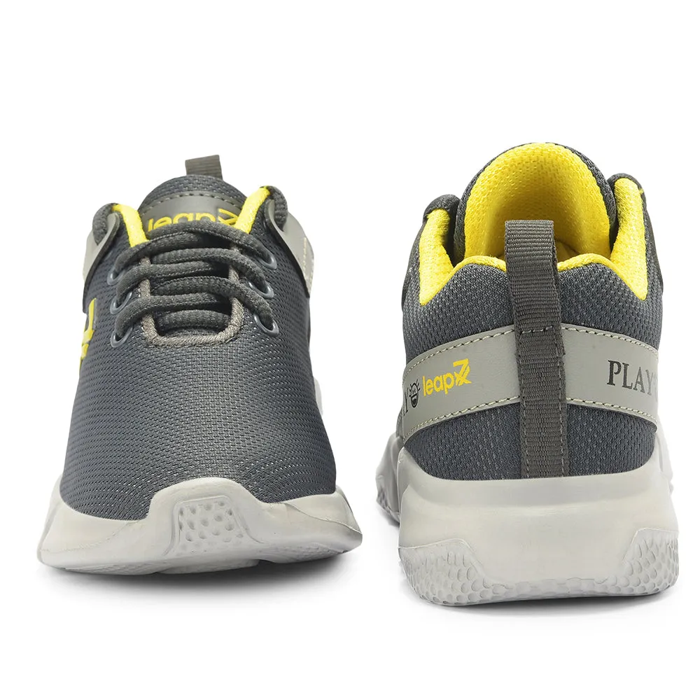 Leap7x By Liberty Kids POLAR-71E Grey Sports Lacing Shoes