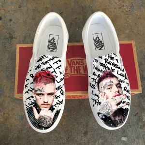 Lil Peep Custom Sneakers - Slip Ons White