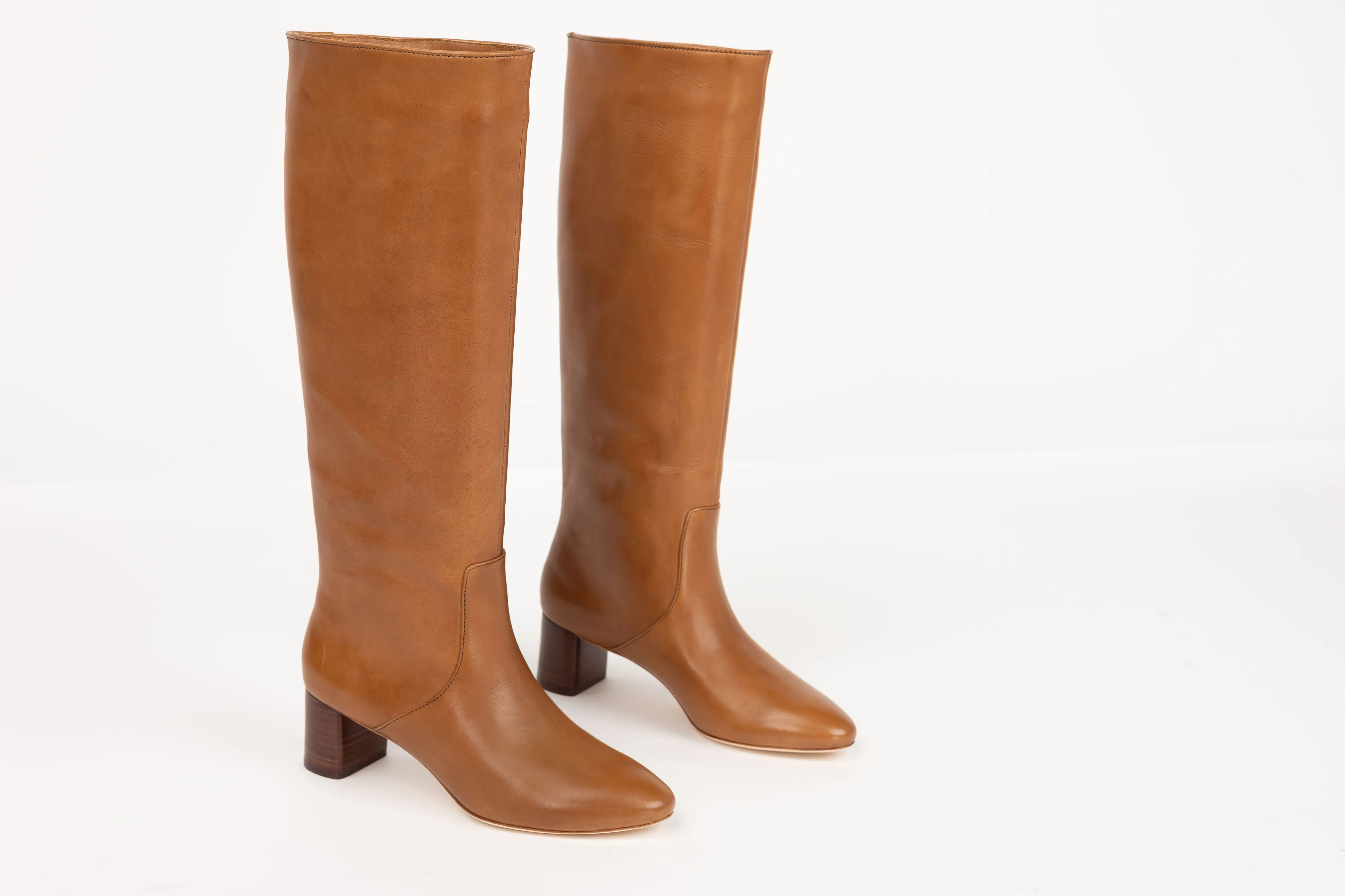 Loeffler Randall Gia Tall Leather Boots in Safari