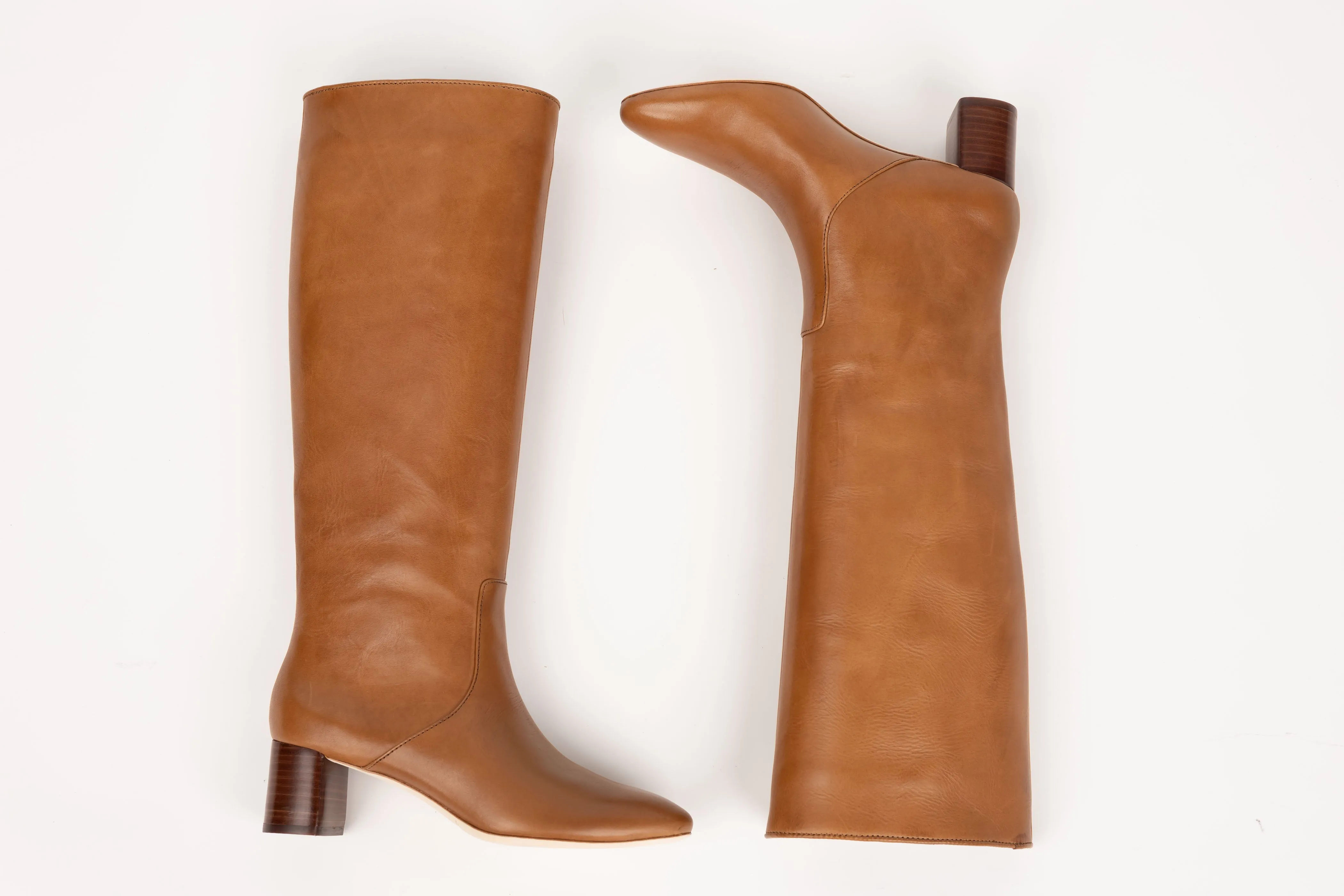 Loeffler Randall Gia Tall Leather Boots in Safari