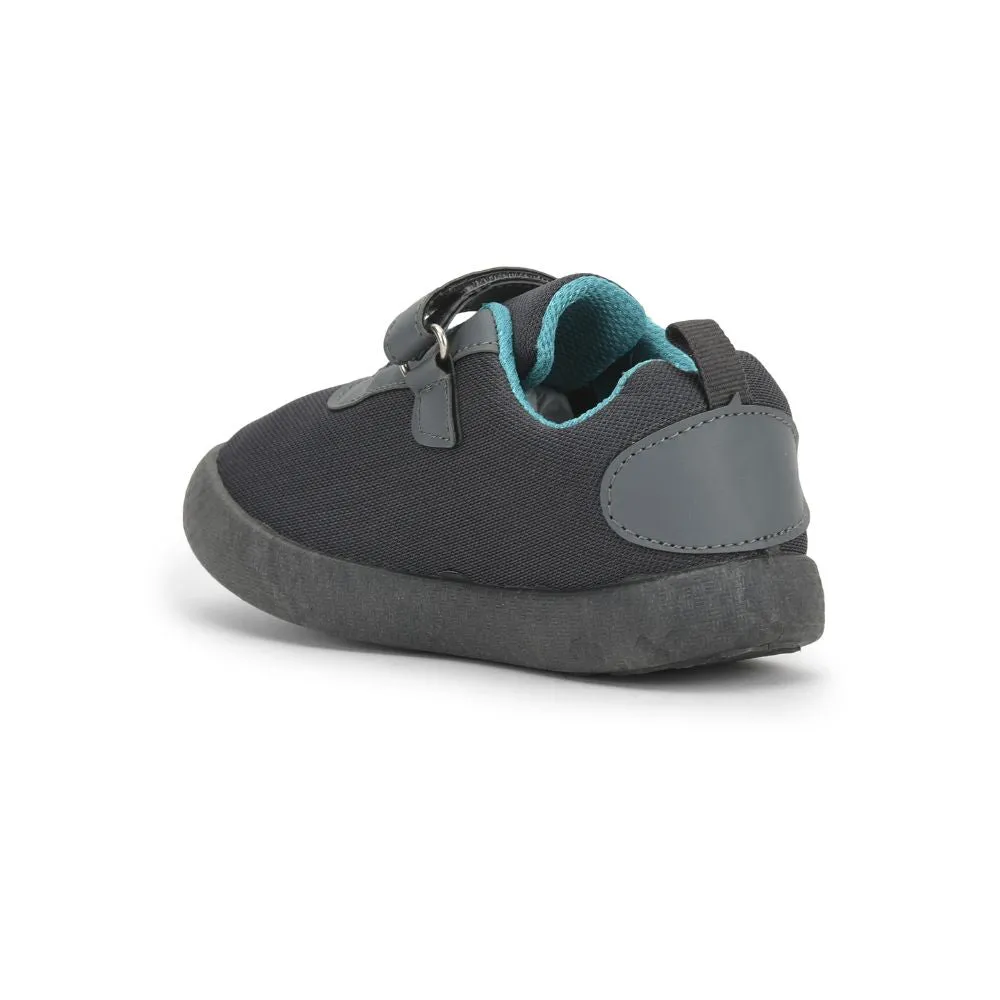 Lucy & Luke (Grey) Casual Non Lacing Shoes For Kids BASTIAN-2E By Liberty