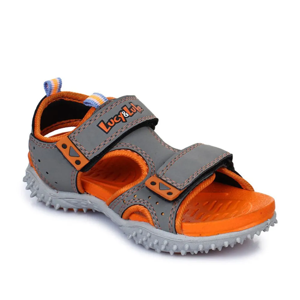 Lucy & Luke (Grey) Casual Sandal For Kids POLO By Liberty