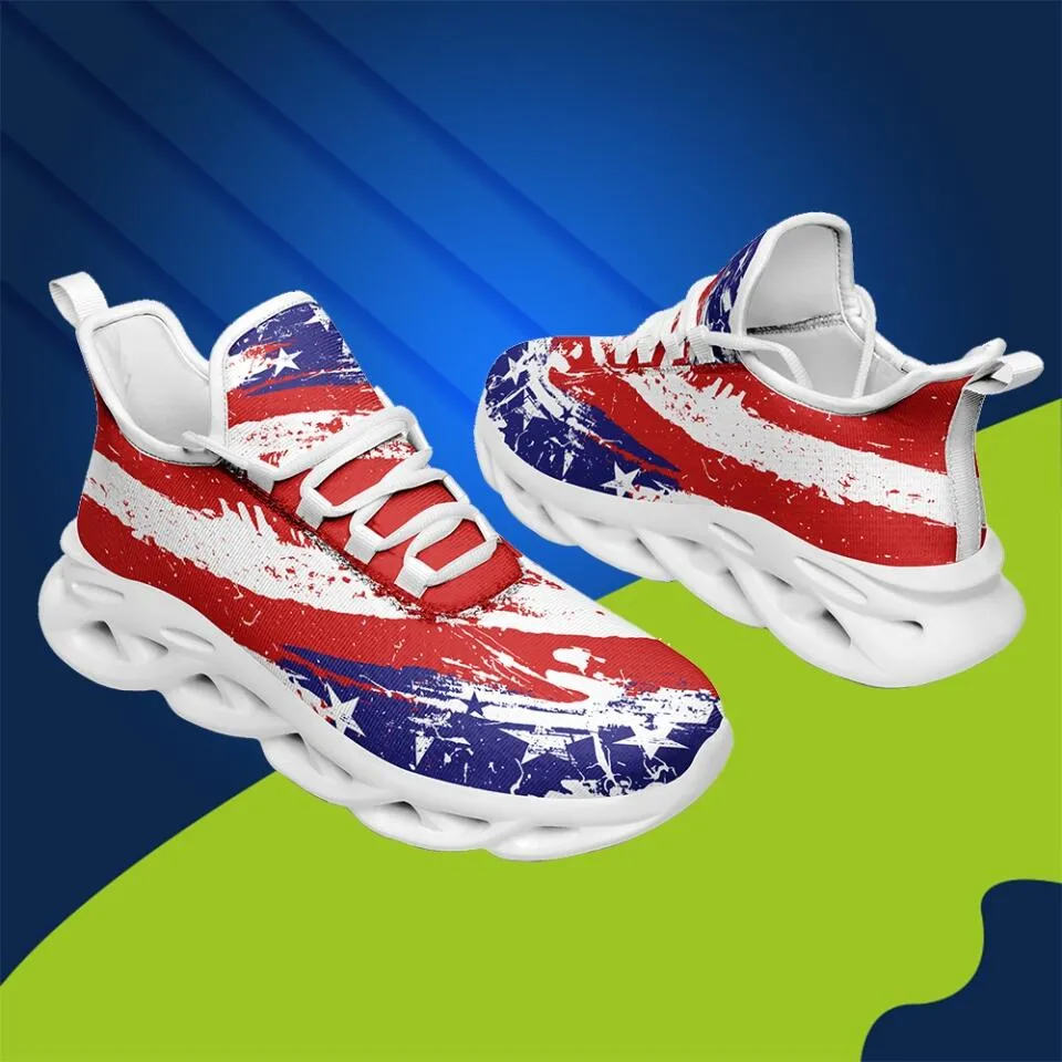 MaxSoul-B03001 Custom Max Soul American Flag, USA Flag Sneakers Max Soul, Shoes, Printed Shoes