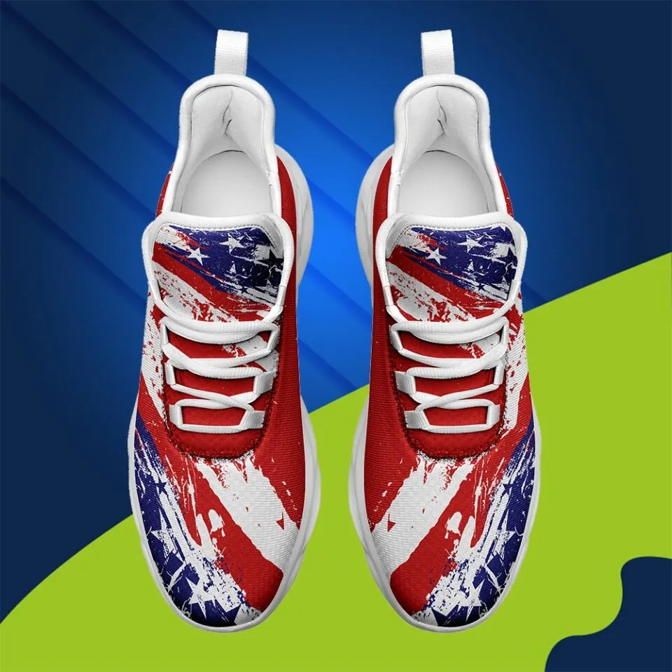 MaxSoul-B03001 Custom Max Soul American Flag, USA Flag Sneakers Max Soul, Shoes, Printed Shoes