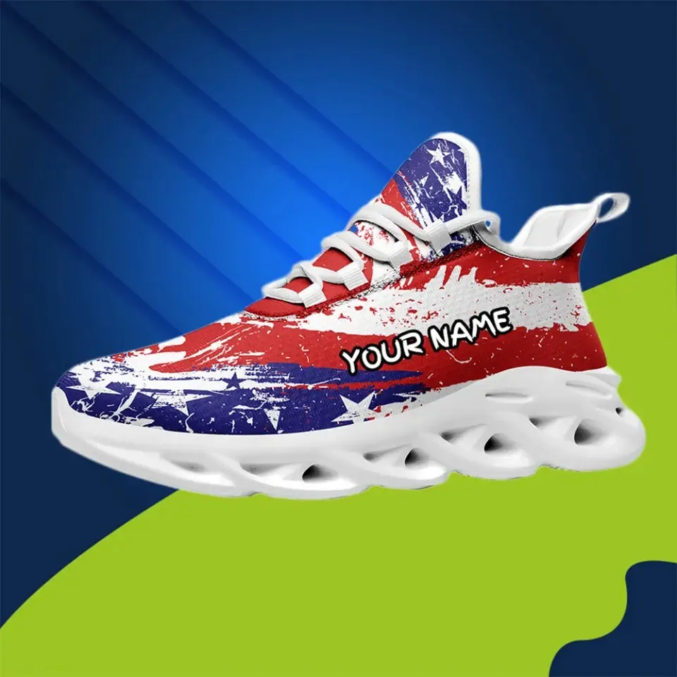 MaxSoul-B03001 Custom Max Soul American Flag, USA Flag Sneakers Max Soul, Shoes, Printed Shoes