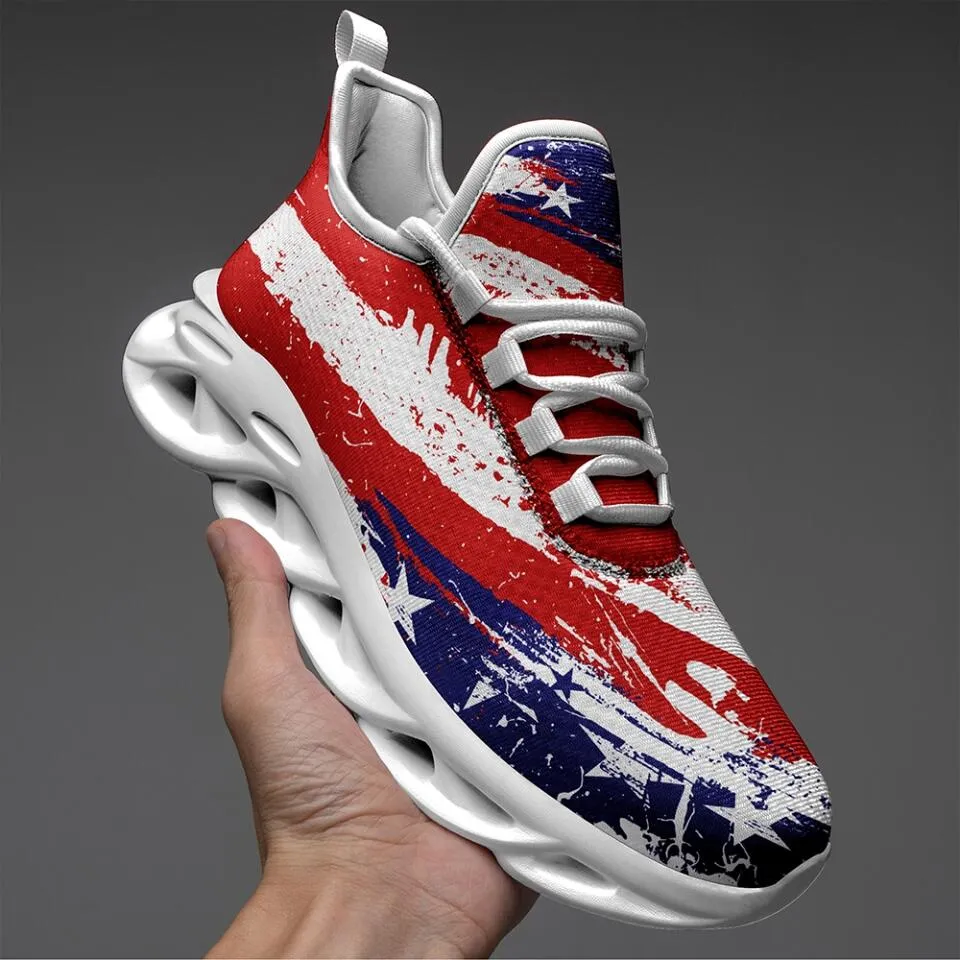 MaxSoul-B03001 Custom Max Soul American Flag, USA Flag Sneakers Max Soul, Shoes, Printed Shoes