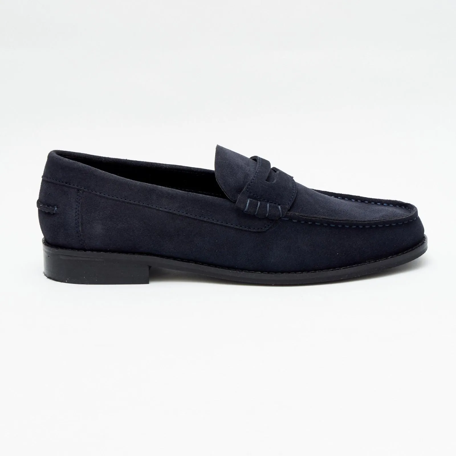 Mens Suede Casual Slip On Shoes - 17925_Navyblue Suede