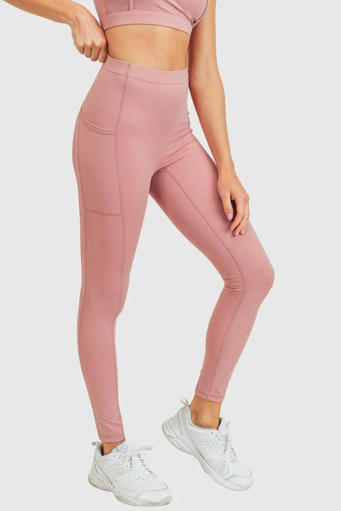 Mono B Green No Front Seam Swoop Legging - Ash Rose