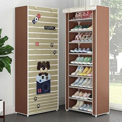 Multi-layer Dust-proof Shoe Cabinet Folding Non-woven Cloth Shoe Storage Stand Holder DIY Assembly Shoe Organizer Rack