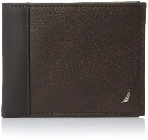 Nautica Men's Milled Leather Passcase Wallet