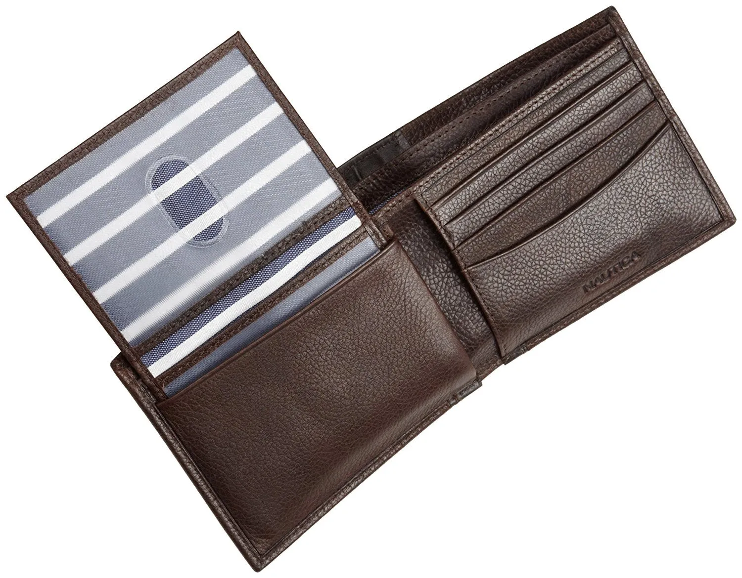 Nautica Men's Milled Leather Passcase Wallet