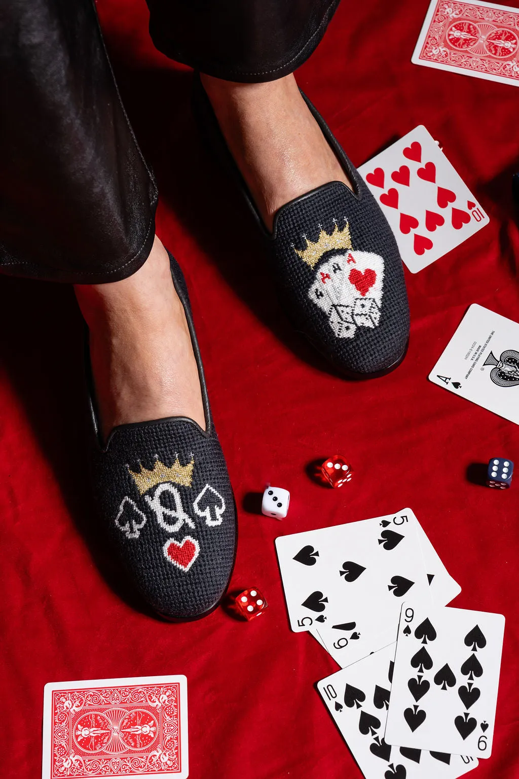 Needlepoint Loafer in Queen of Cards