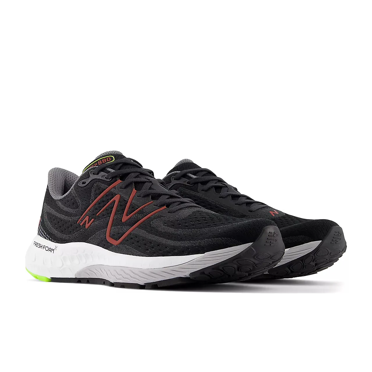 New Balance Fresh Foam X 880 v13 (Mens) - Black with brick red