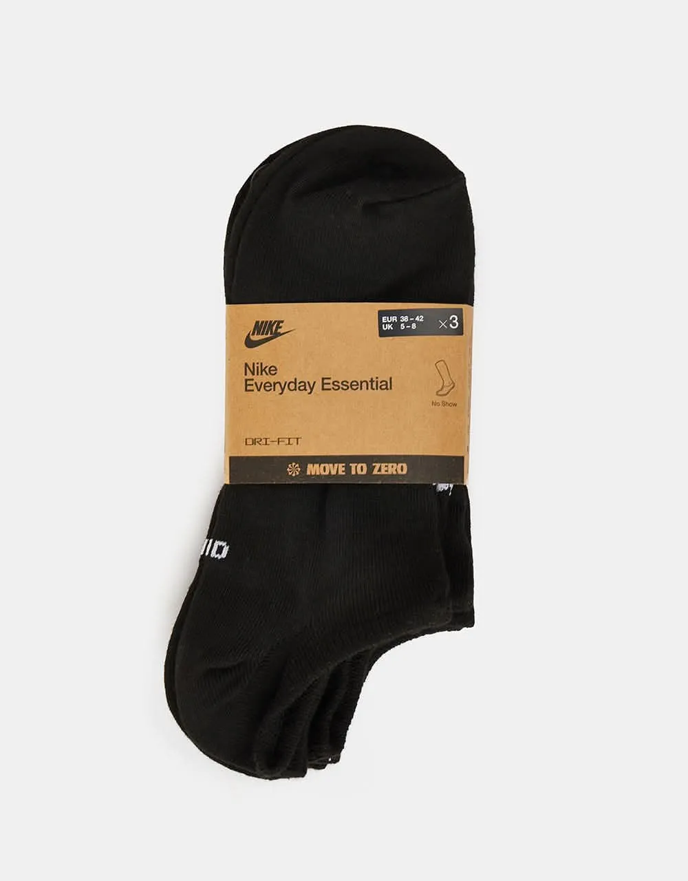 Nike Everyday Essentials No Show 3 Pack Socks - Black/White