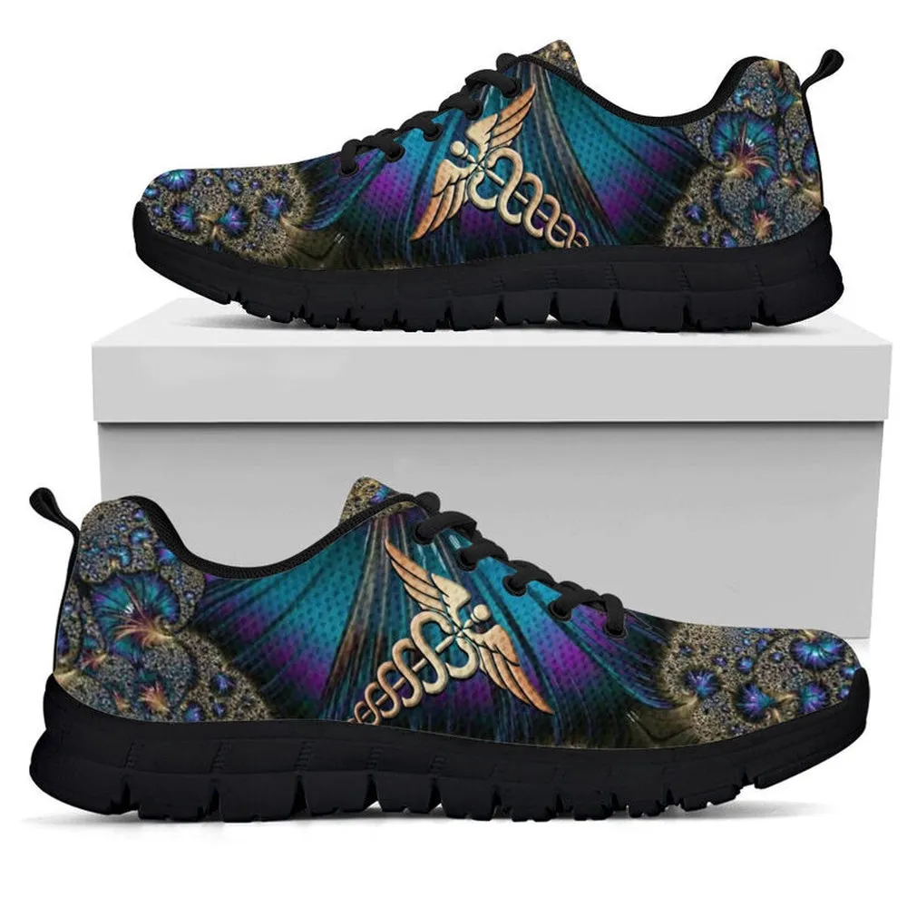 Nurse Sneaker, Nurse Fractal Art Sneaker Shoes, Best Shoes For Nurses