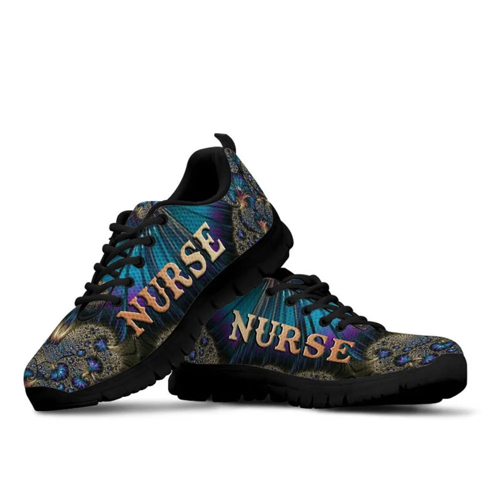 Nurse Sneaker, Nurse Fractal Art Sneaker Shoes, Best Shoes For Nurses