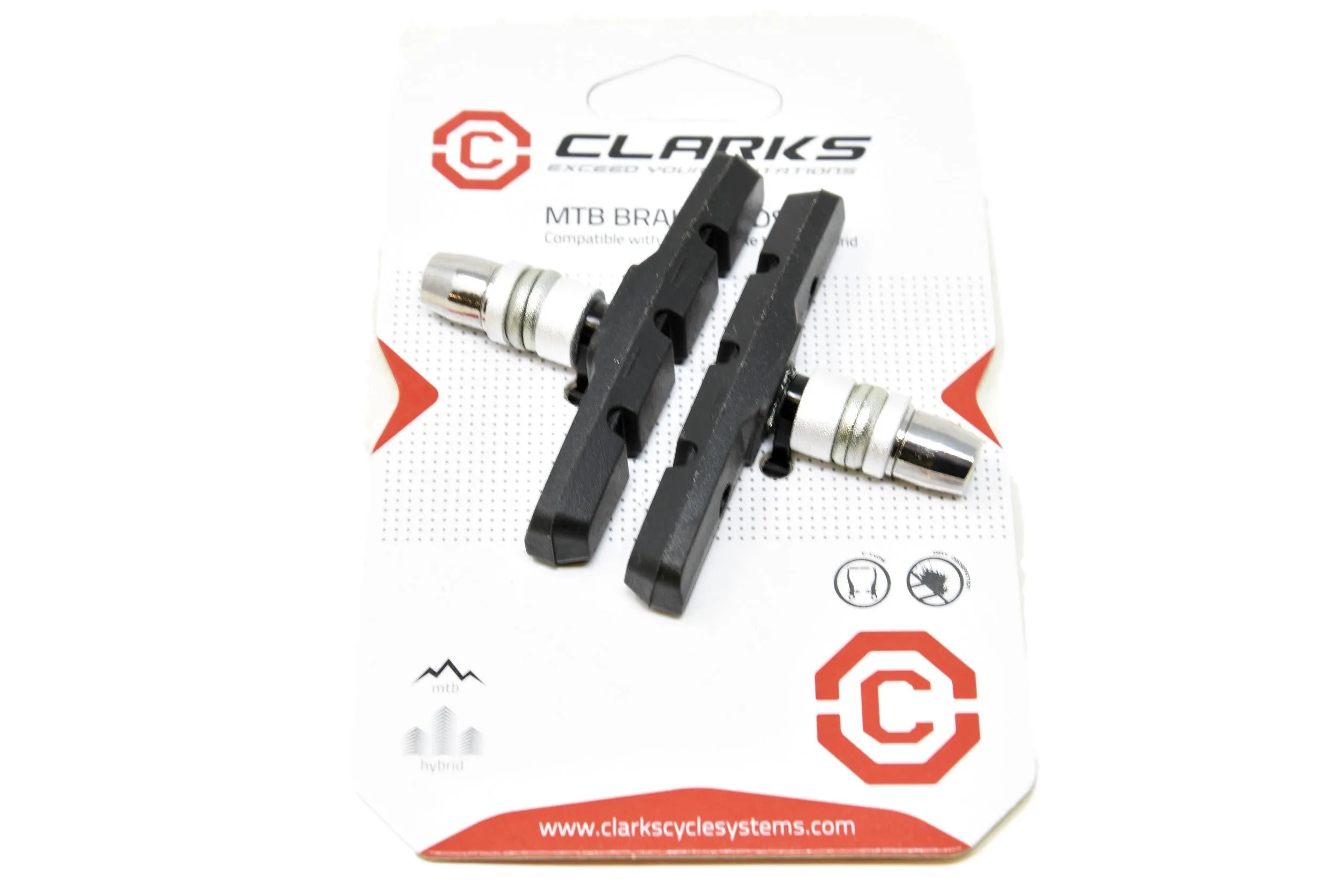 One Pair of Genuine Clarks CP510 70mm MTB Threaded V Brake Blocks Brake Pads Shoes