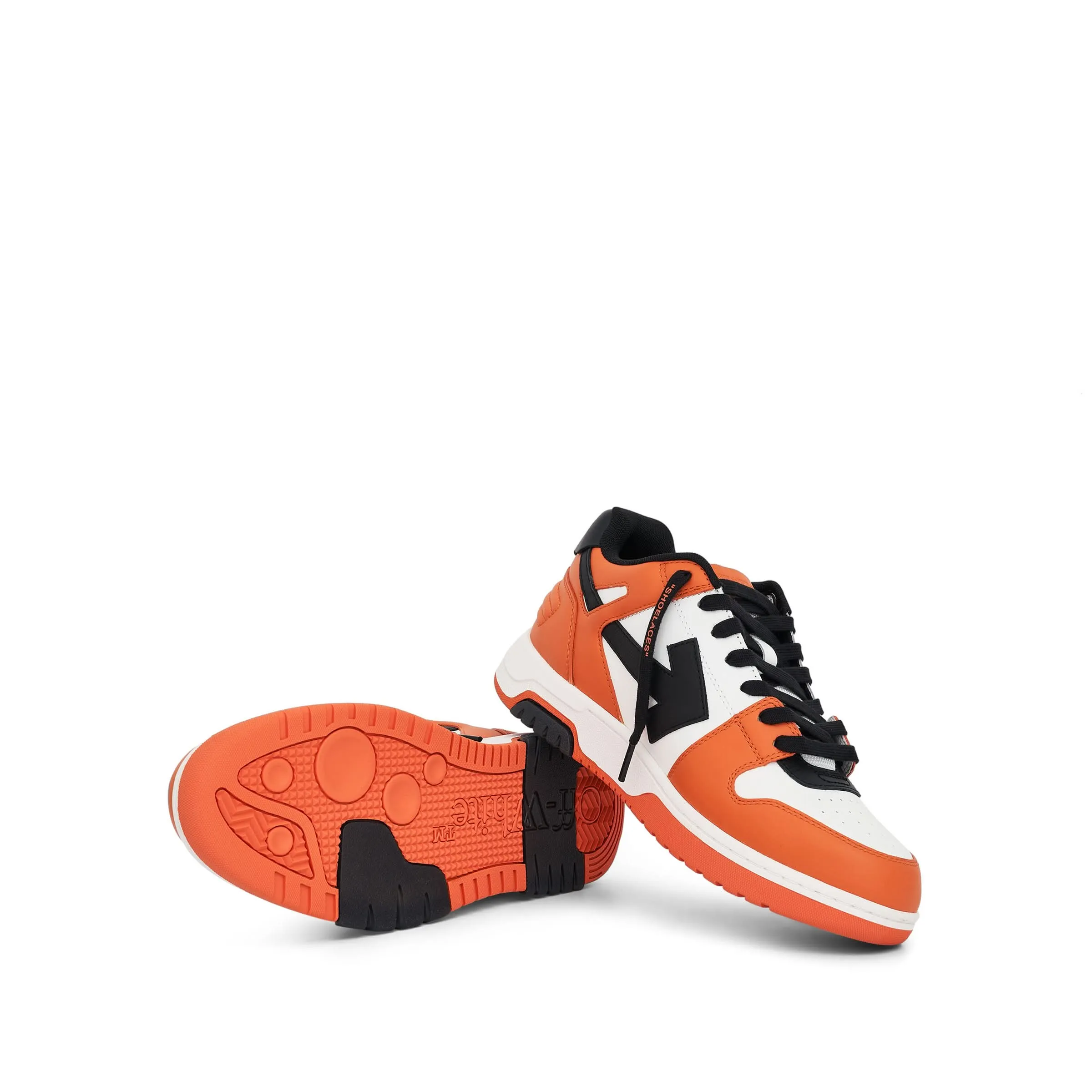 Out of Office Calf Leather Sneaker in Orange Black