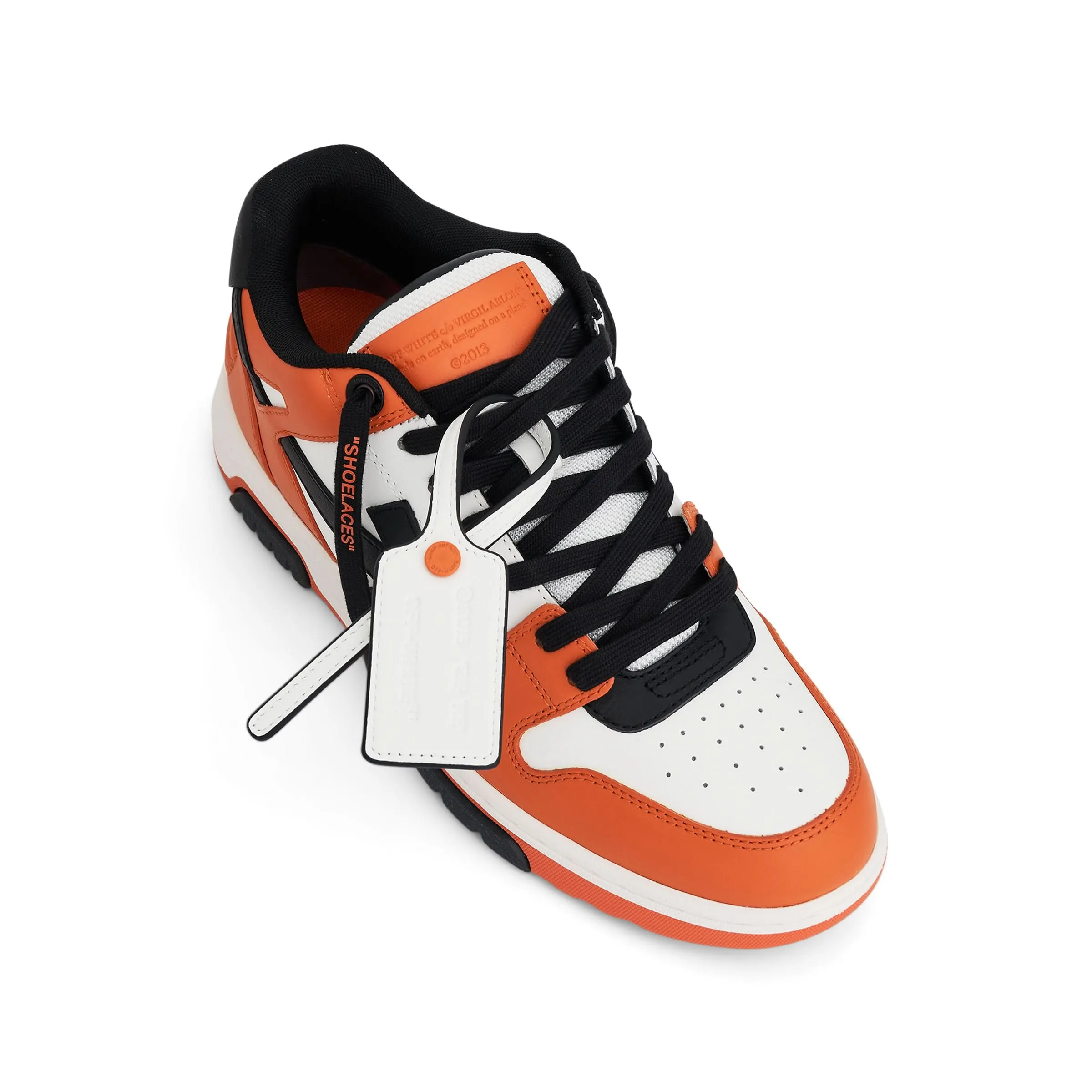 Out of Office Calf Leather Sneaker in Orange Black