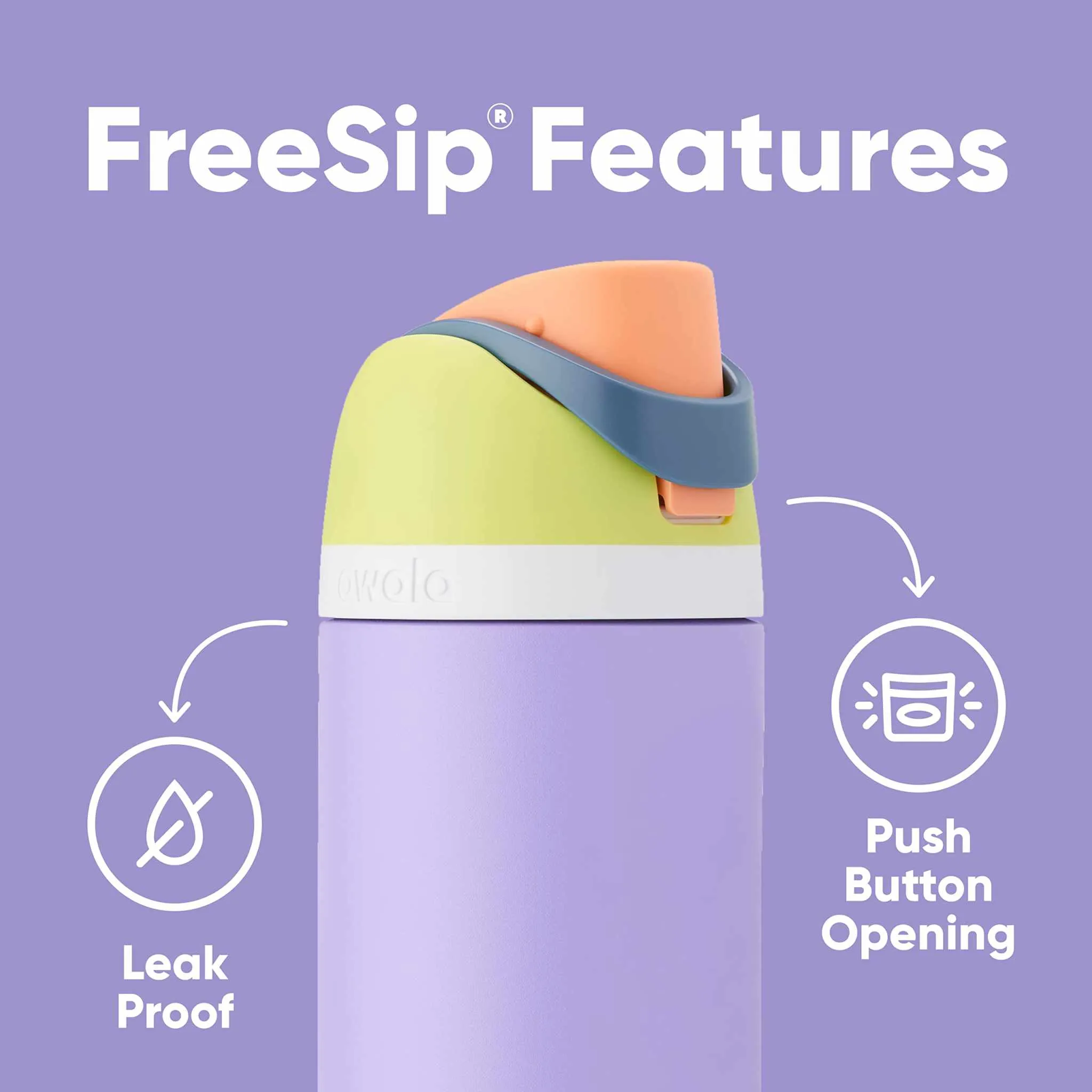 Owala FreeSip Insulated Stainless Steel Water Bottle with Straw.