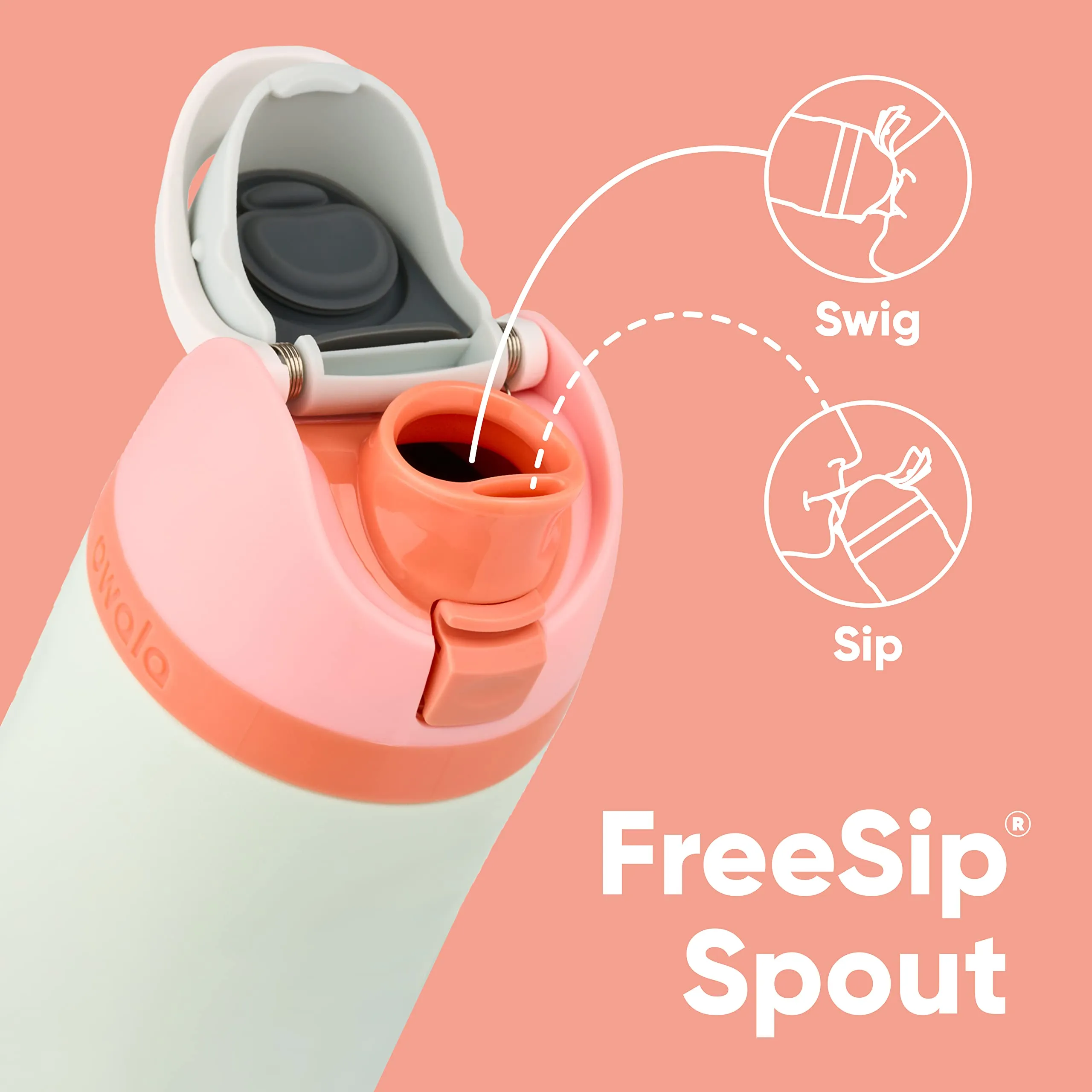 Owala FreeSip Insulated Stainless Steel Water Bottle with Straw.