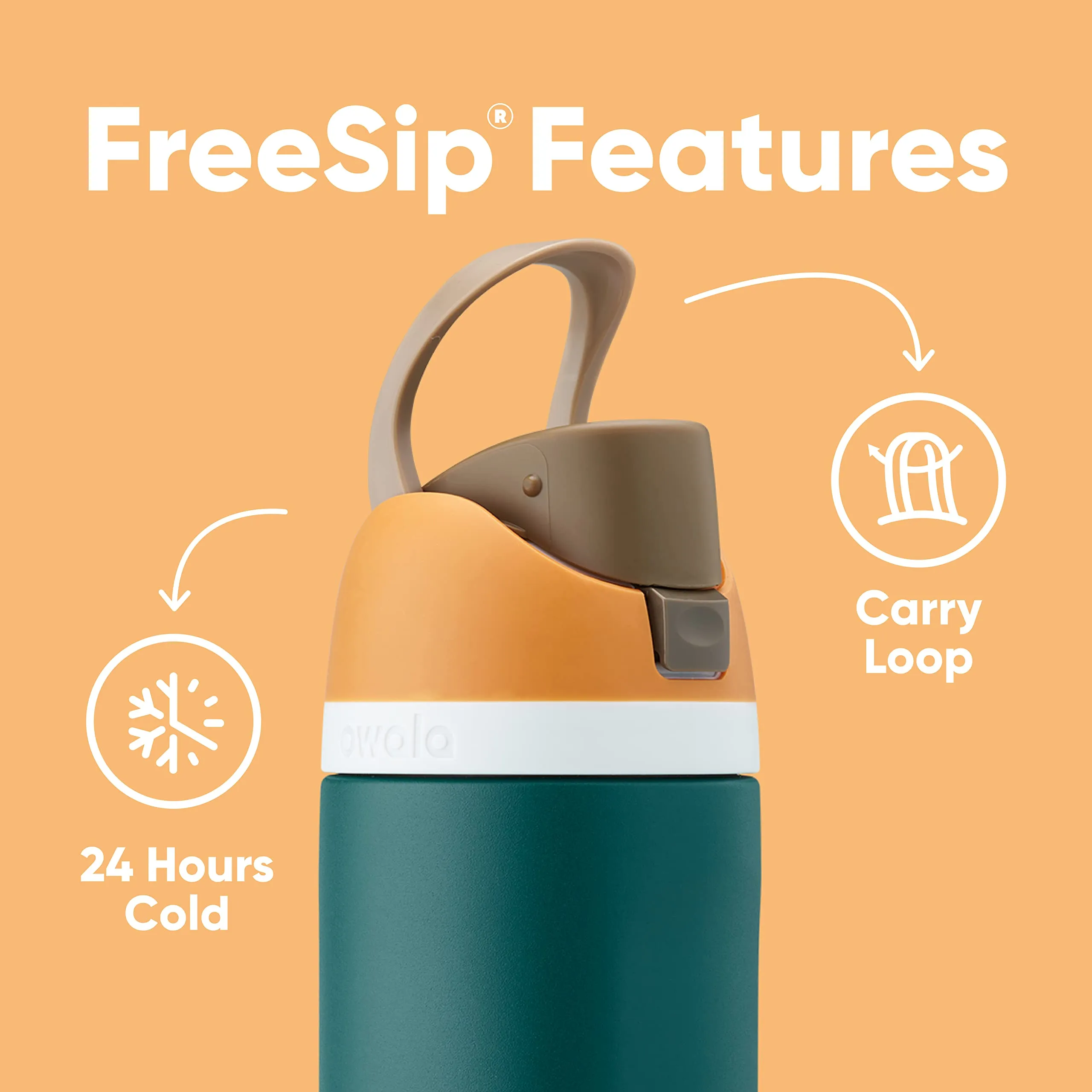 Owala FreeSip Insulated Stainless Steel Water Bottle with Straw.