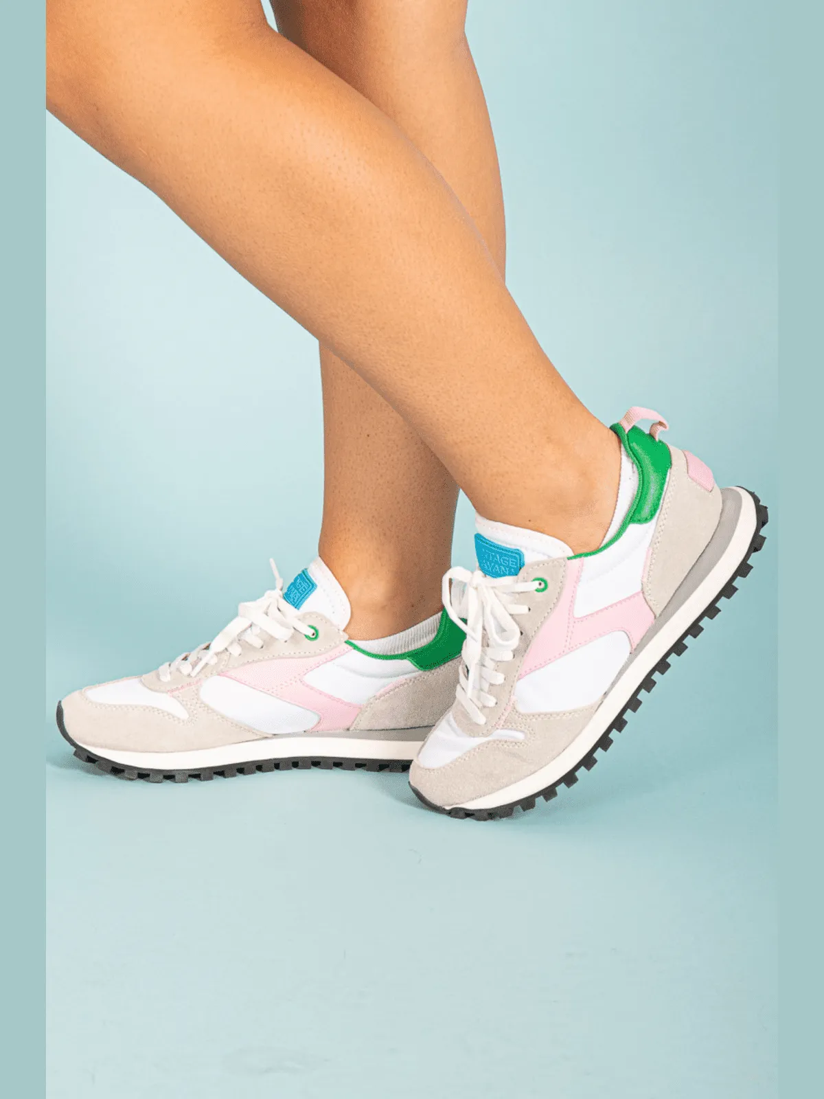 Pink Green & White Running Sneaker