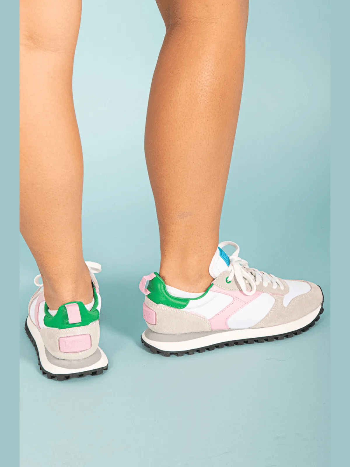 Pink Green & White Running Sneaker