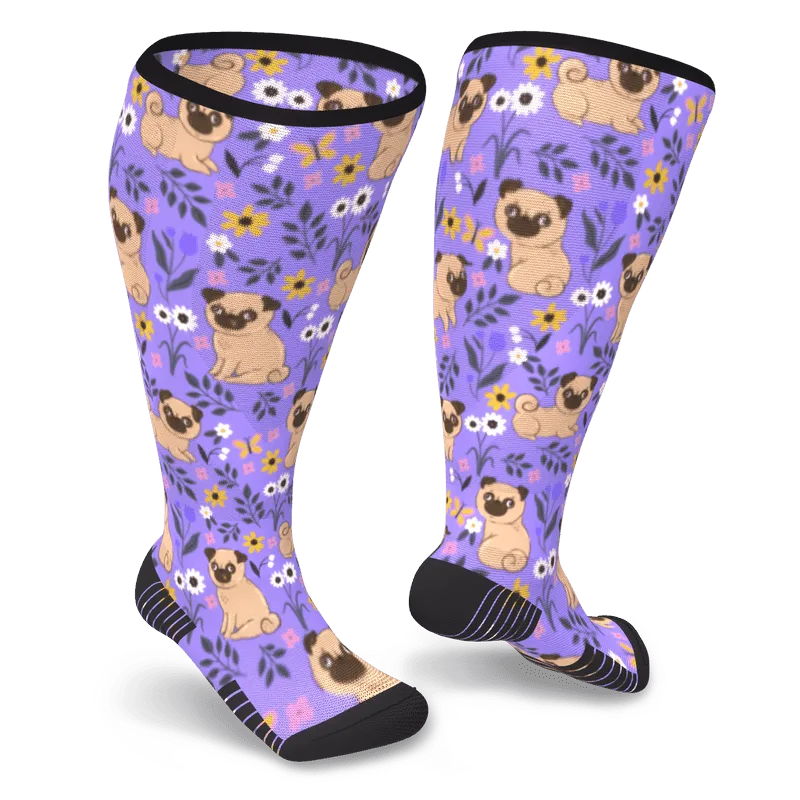 Pug Love Diabetic Compression Socks