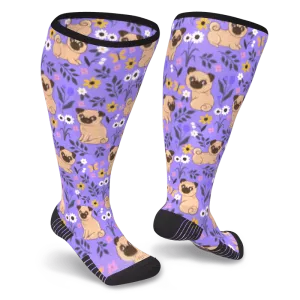 Pug Love Diabetic Compression Socks