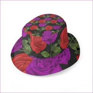 Red Rose Purp Designer Bucket Hat