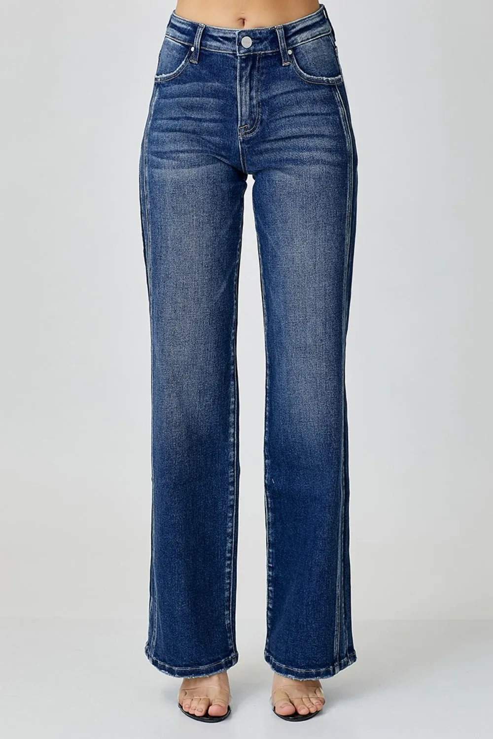 RISEN Mid Rise Straight Jeans