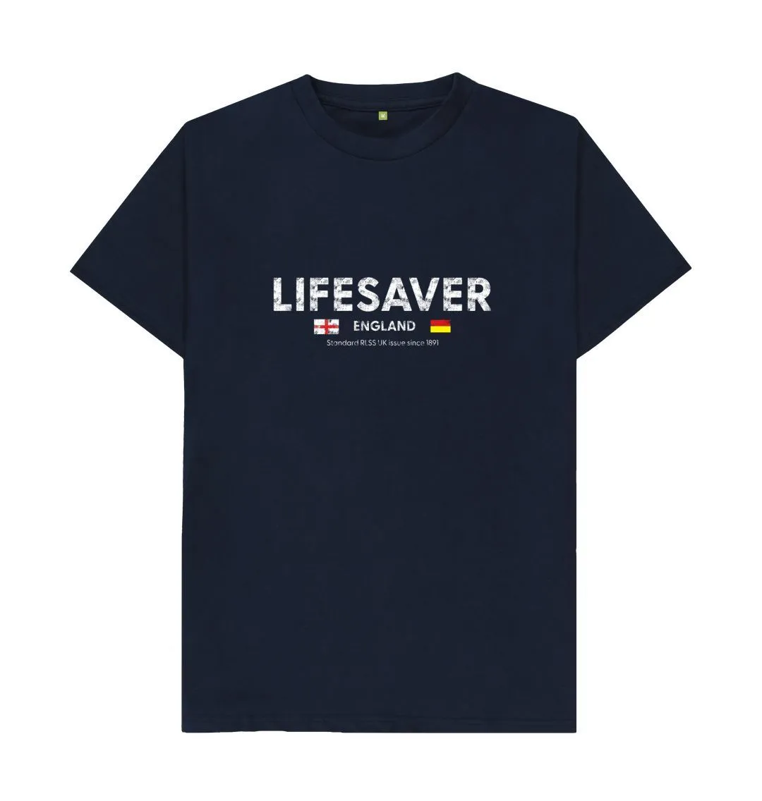 RLSS UK | Lifesaver England Men's T-shirt | Short Sleeve Organic Cotton T-shirt