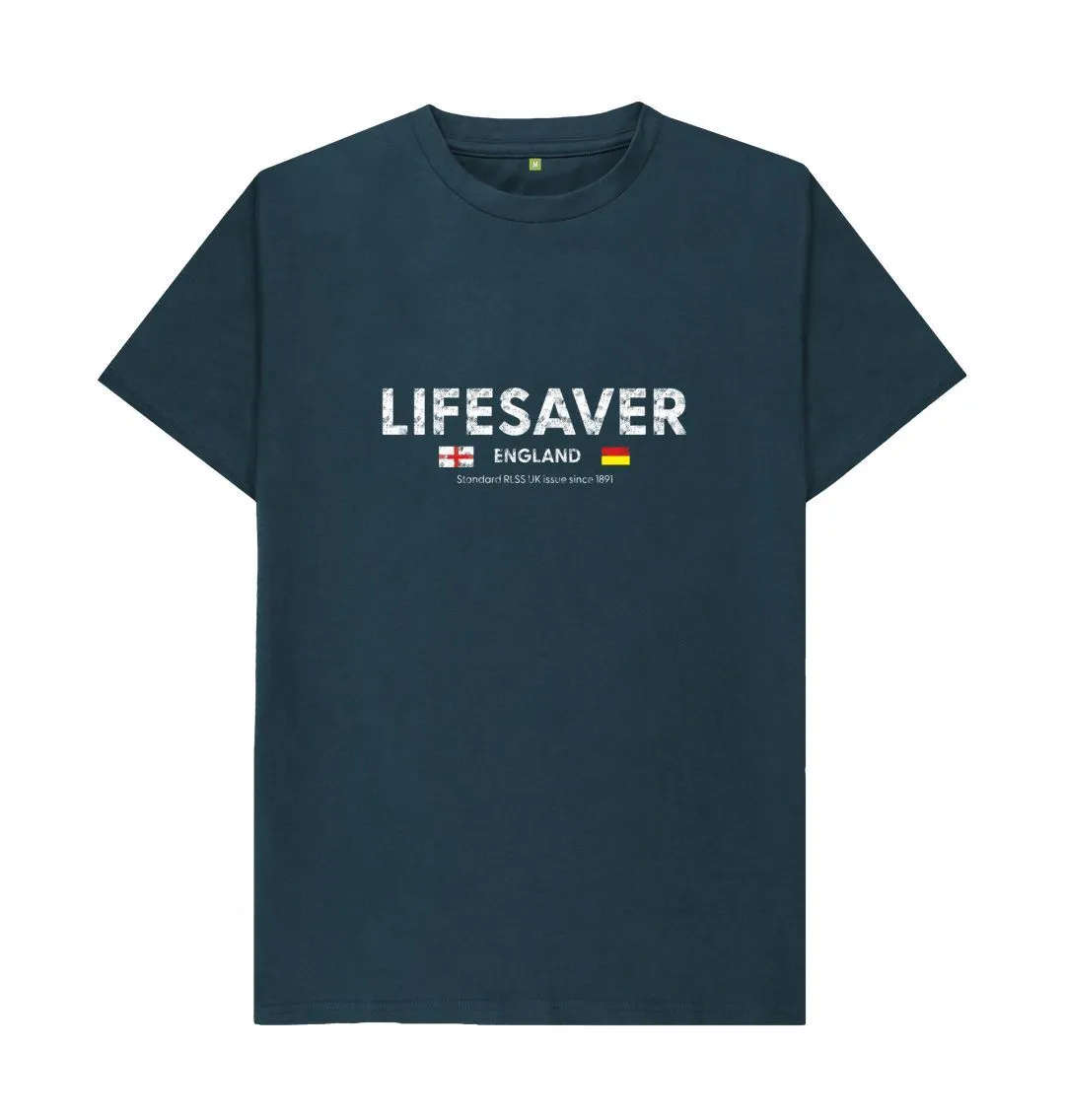 RLSS UK | Lifesaver England Men's T-shirt | Short Sleeve Organic Cotton T-shirt