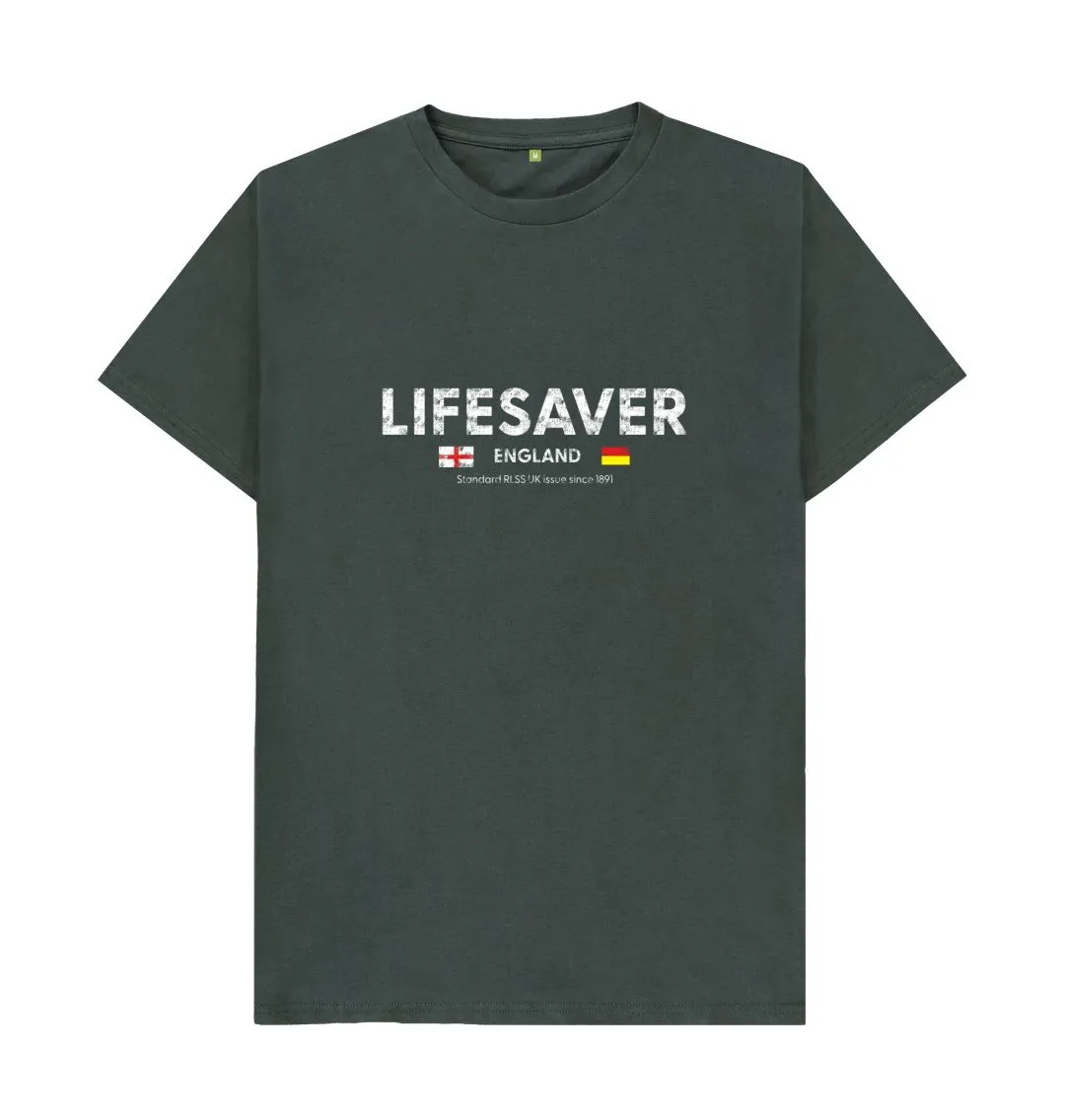 RLSS UK | Lifesaver England Men's T-shirt | Short Sleeve Organic Cotton T-shirt