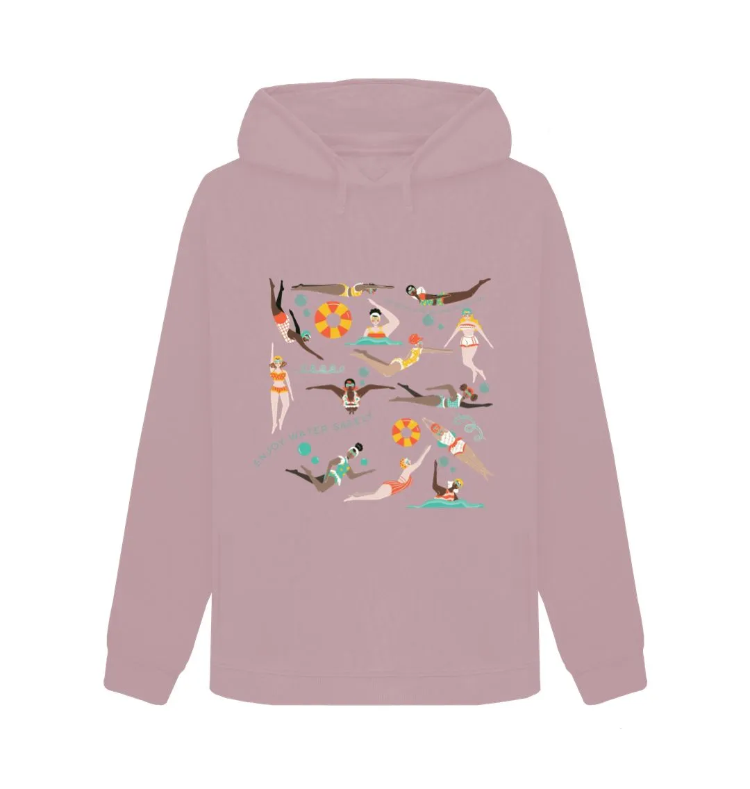 RLSS UK | Swimming Ladies Women's Hoodie | 100% Organic Cotton Hooded Sweatshirt