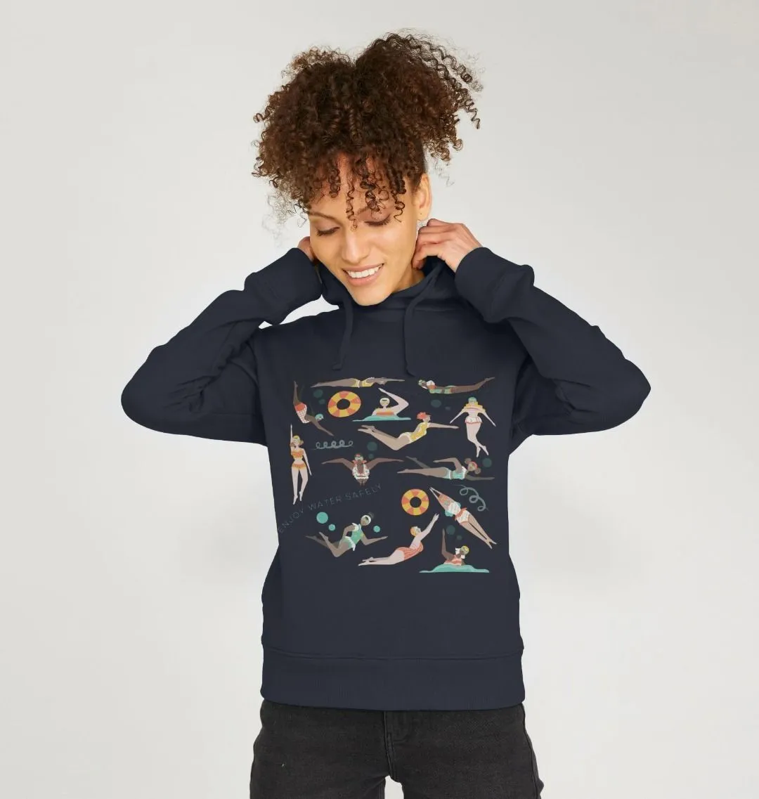 RLSS UK | Swimming Ladies Women's Hoodie | 100% Organic Cotton Hooded Sweatshirt