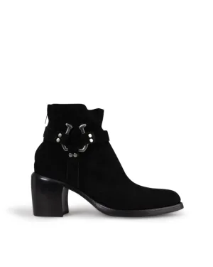 ROCCO P | BIKER SUEDE SILVER TRIM BOOTS